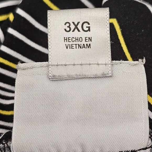 Vintage Worthington Womens 3XG Geometric Print Short Sleeve Blouse Black/White/Y - Picture 6 of 9